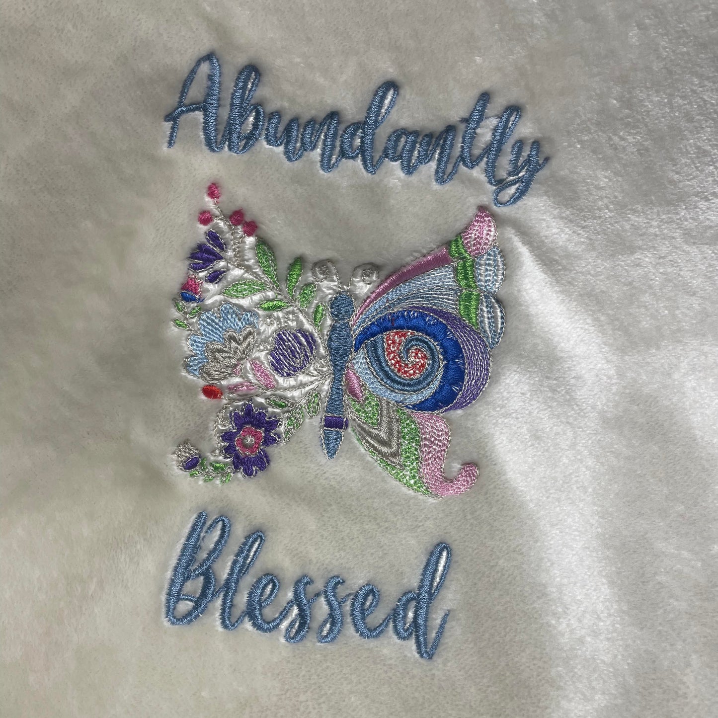 "Abundantly Blessed" Cream Throw