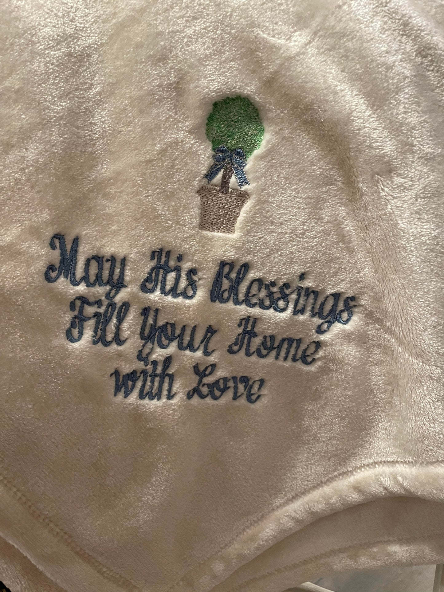 "Blessings" Cream Throw