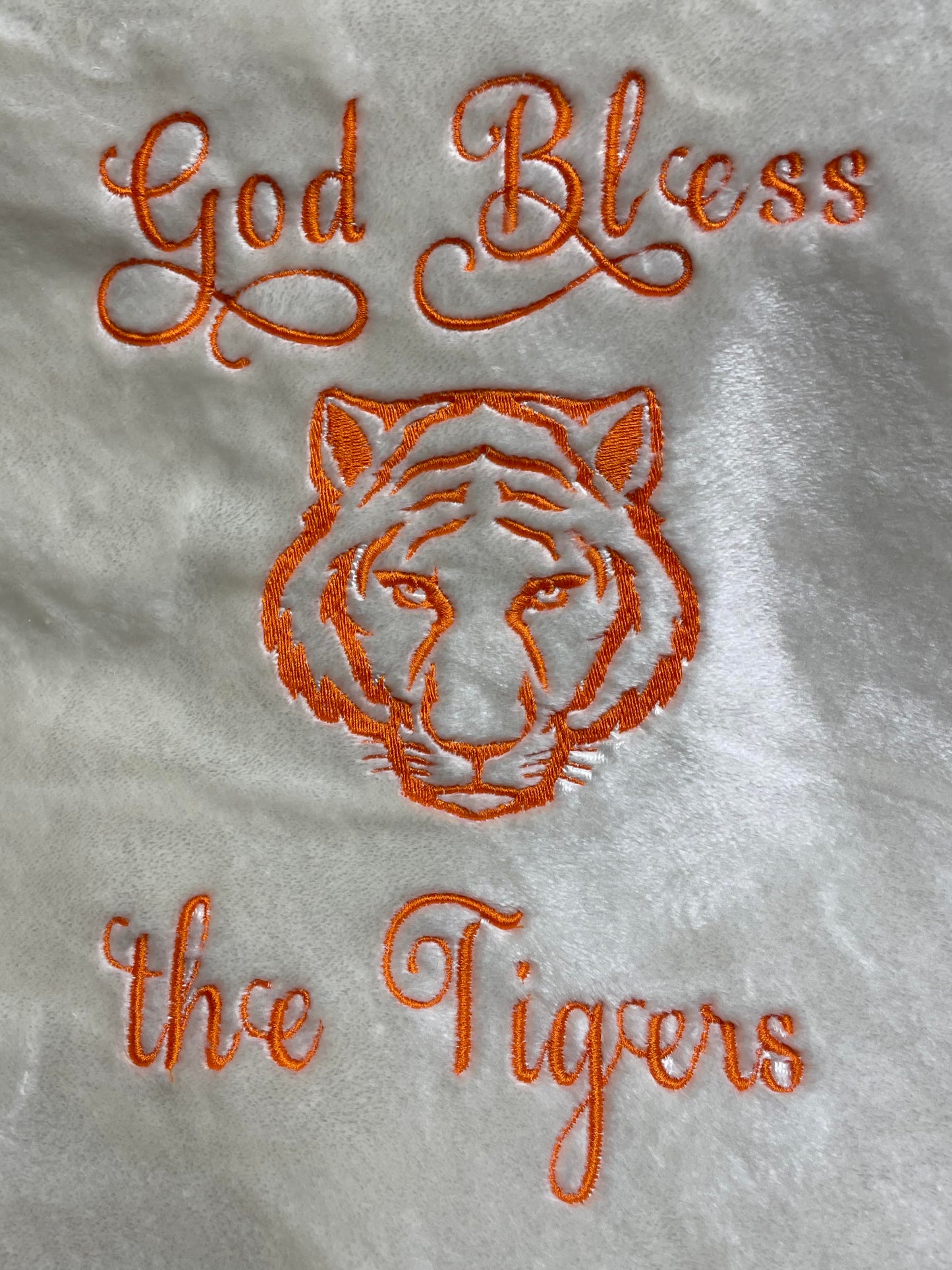 "Bless the Tigers" Cream Throw