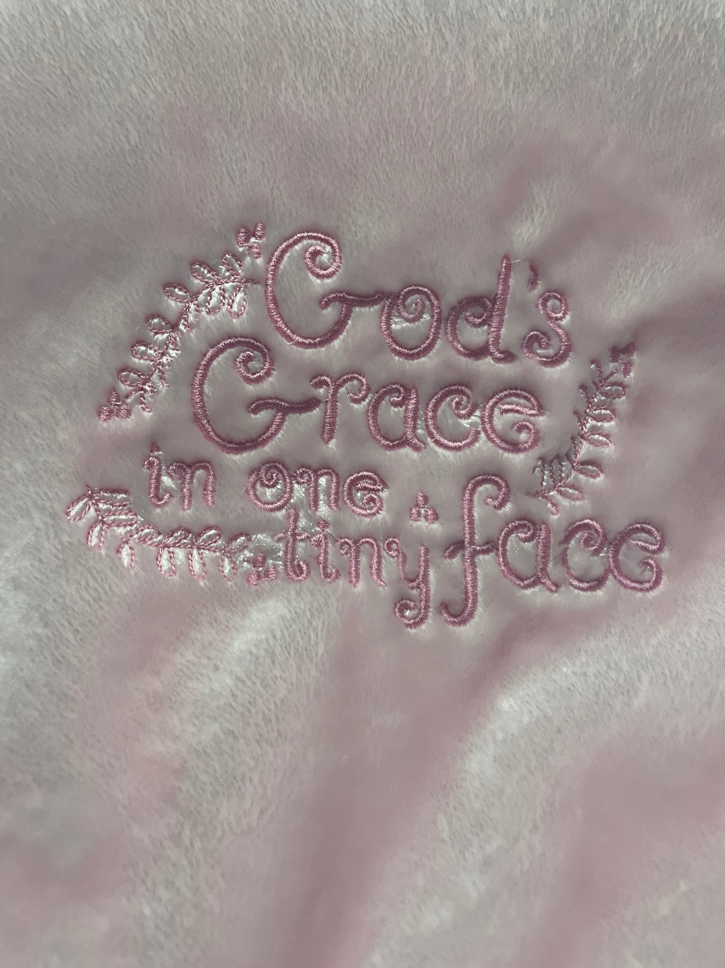"God's Grace" Pink Baby Blanket