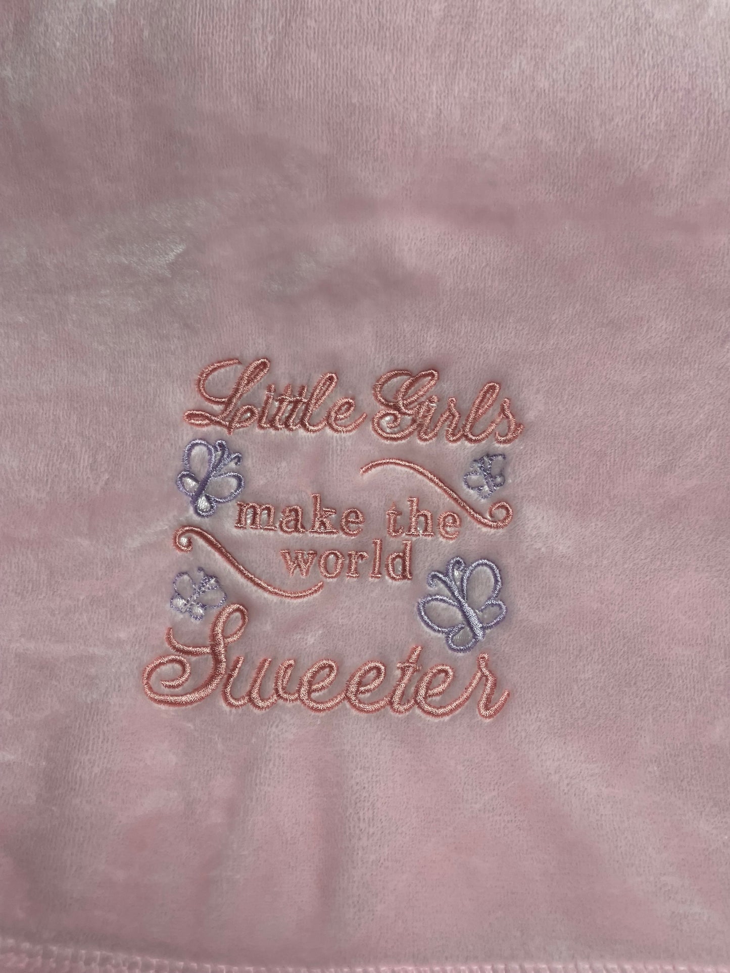 "Little Girls" Pink Baby Blanket