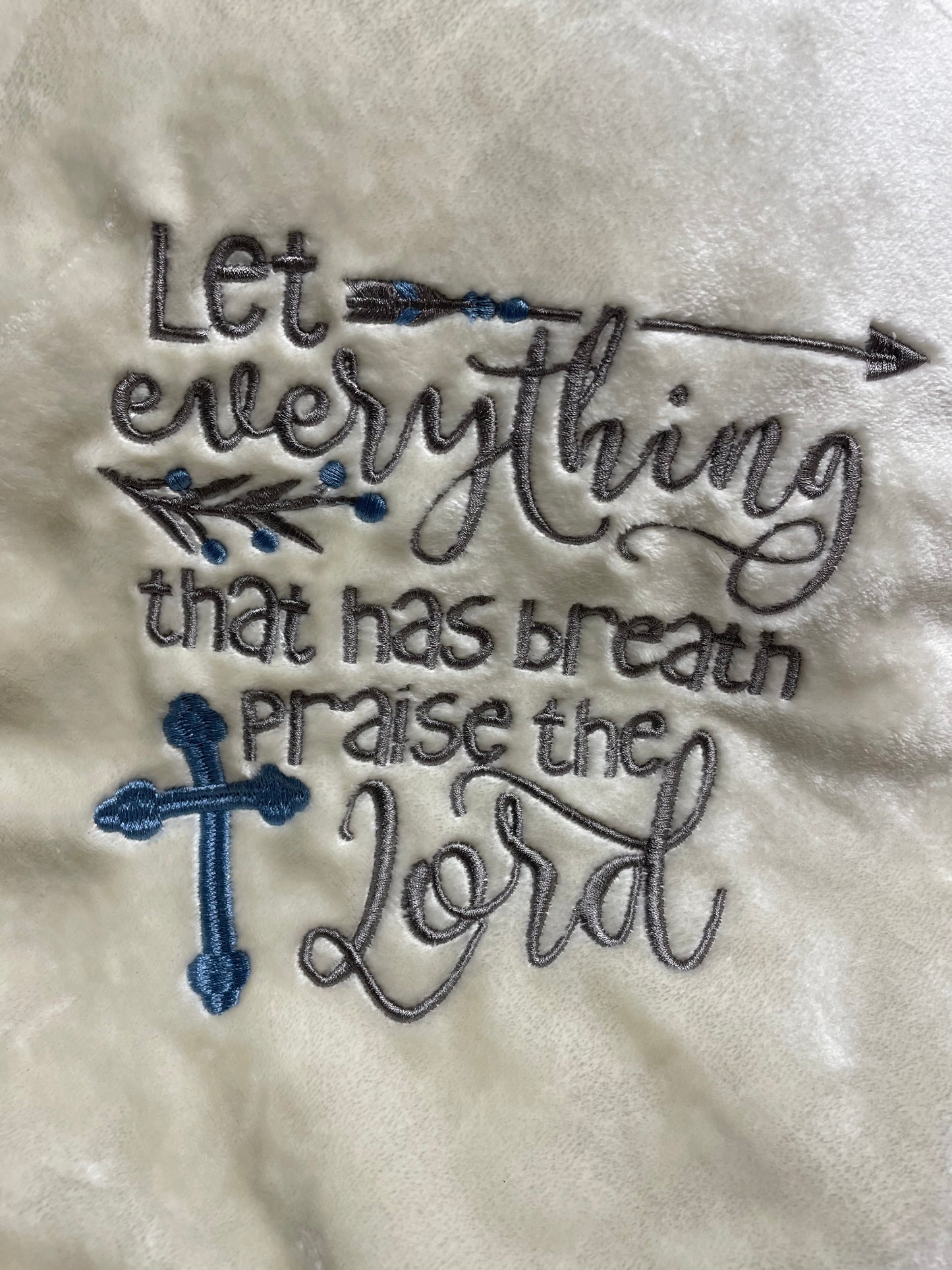"Praise the Lord" Cream Throw