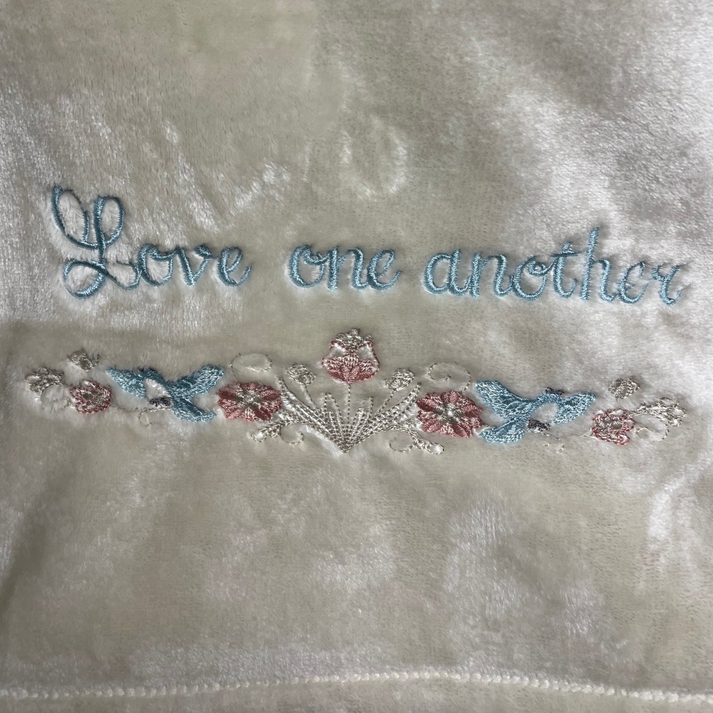 "Love One Another" Cream Throw