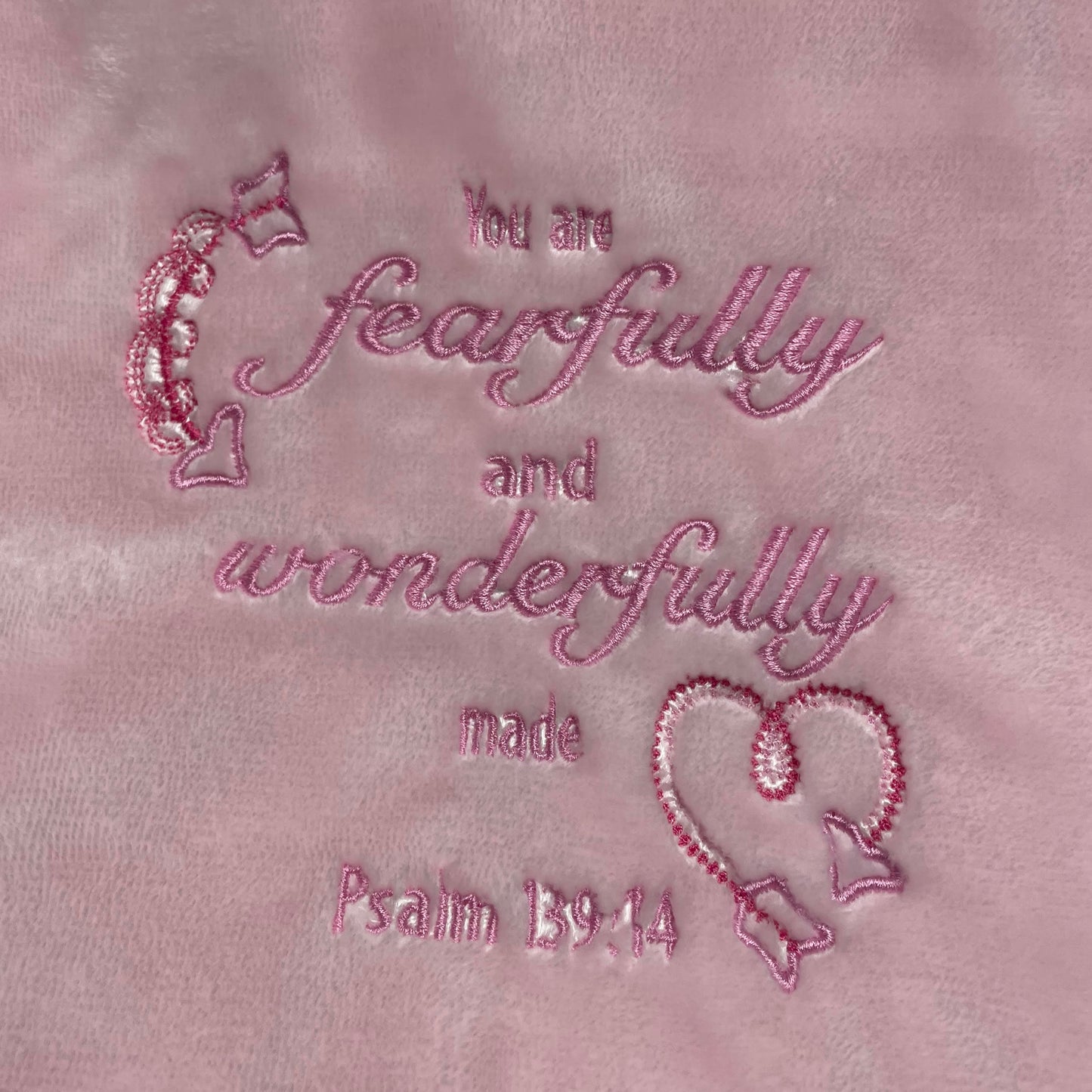 "Wonderfully Made" Pink Baby Blanket