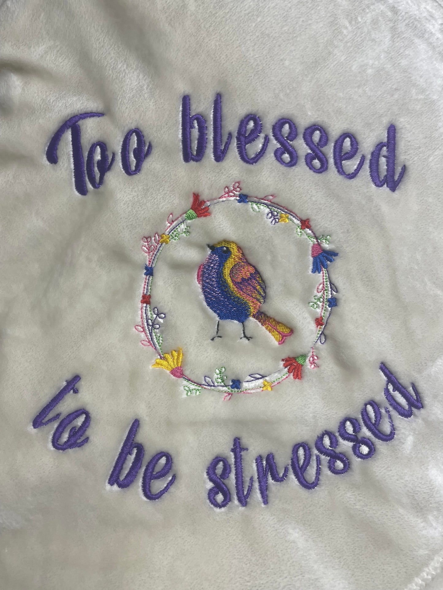 "Too Blessed" Cream Throw