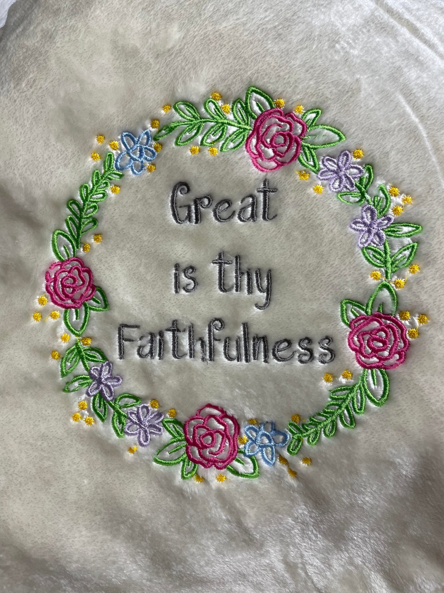 "Great is Thy Faithfulness" Cream Throw