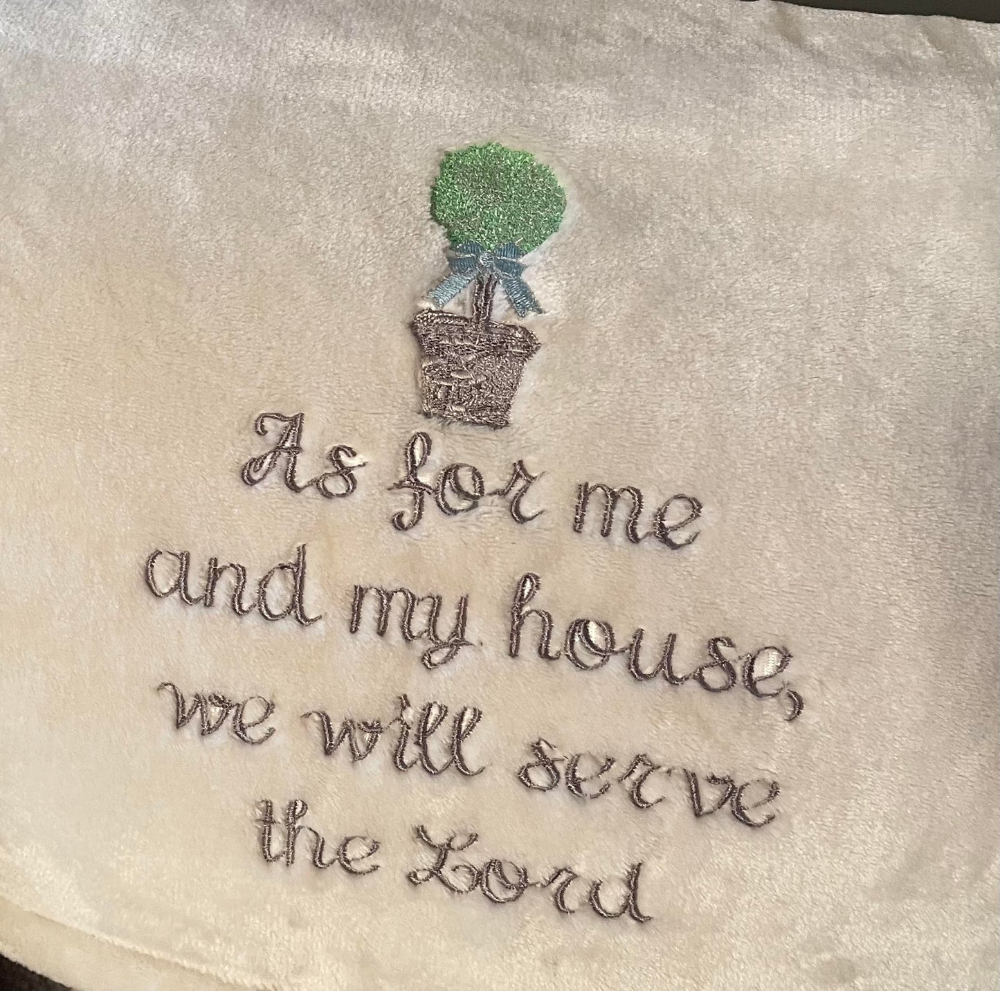 "As for Me and My House" Cream Throw