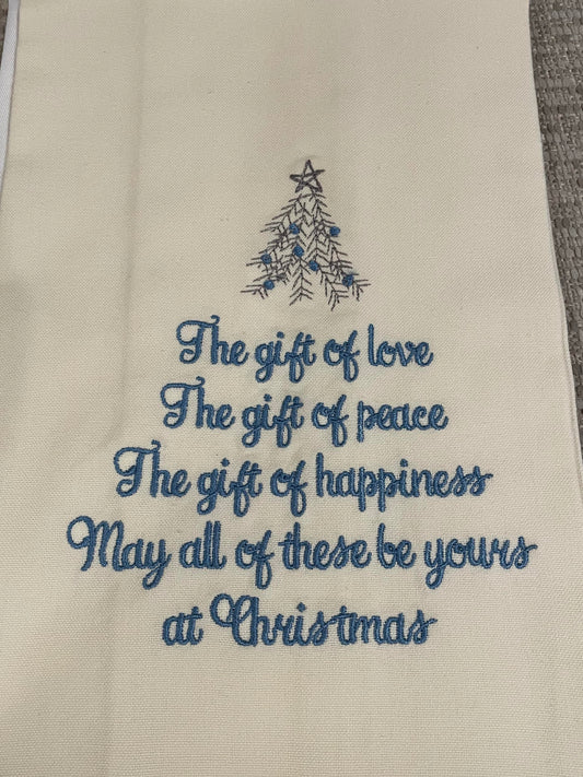 "Gifts" Christmas Kitchen Towel
