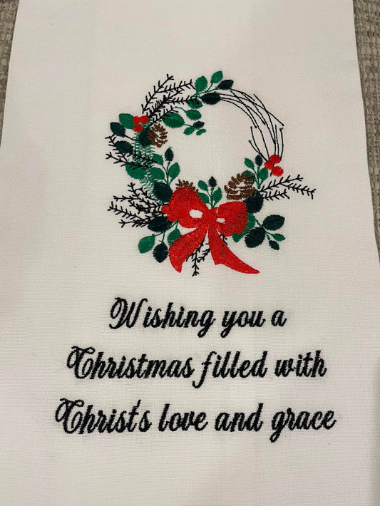 Christmas Wreath Kitchen Towel
