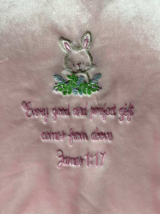 "Every Good Gift" Pink Baby Blanket