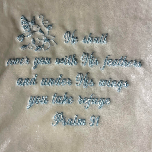 "Feathers" Cream Throw
