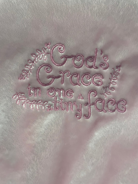 "God's Grace" Pink Baby Blanket