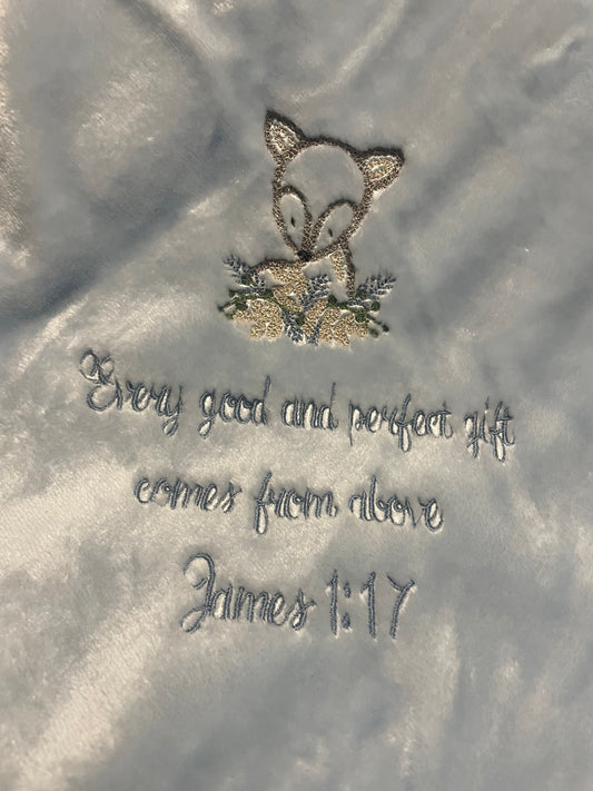 "Every Perfect Gift" Blue Baby Blanket