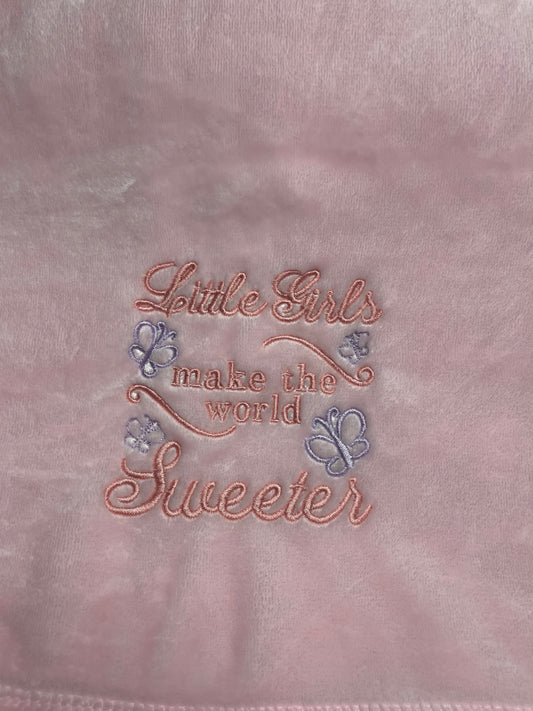 "Little Girls" Pink Baby Blanket