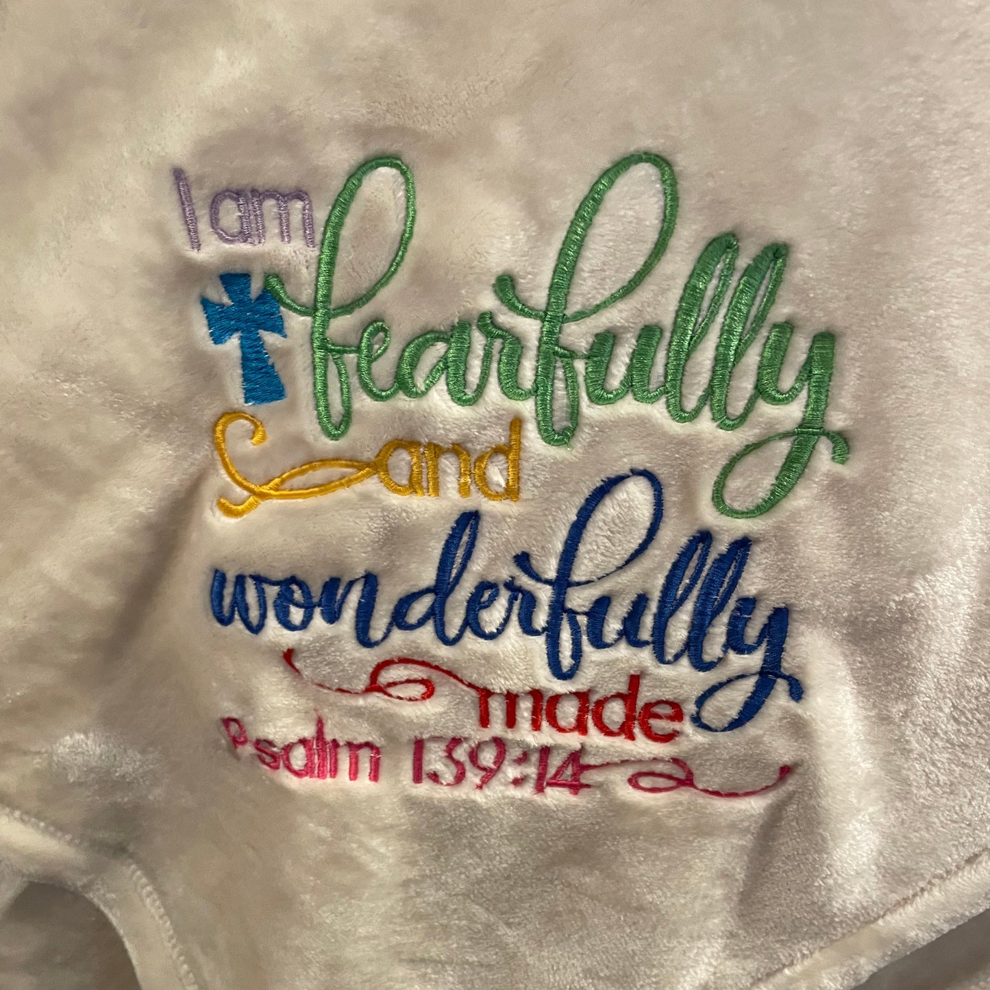 "Wonderfully Made" Cream Throw