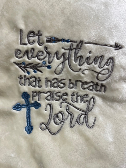 "Praise the Lord" Cream Throw