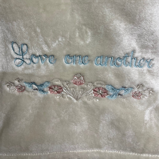 "Love One Another" Cream Throw
