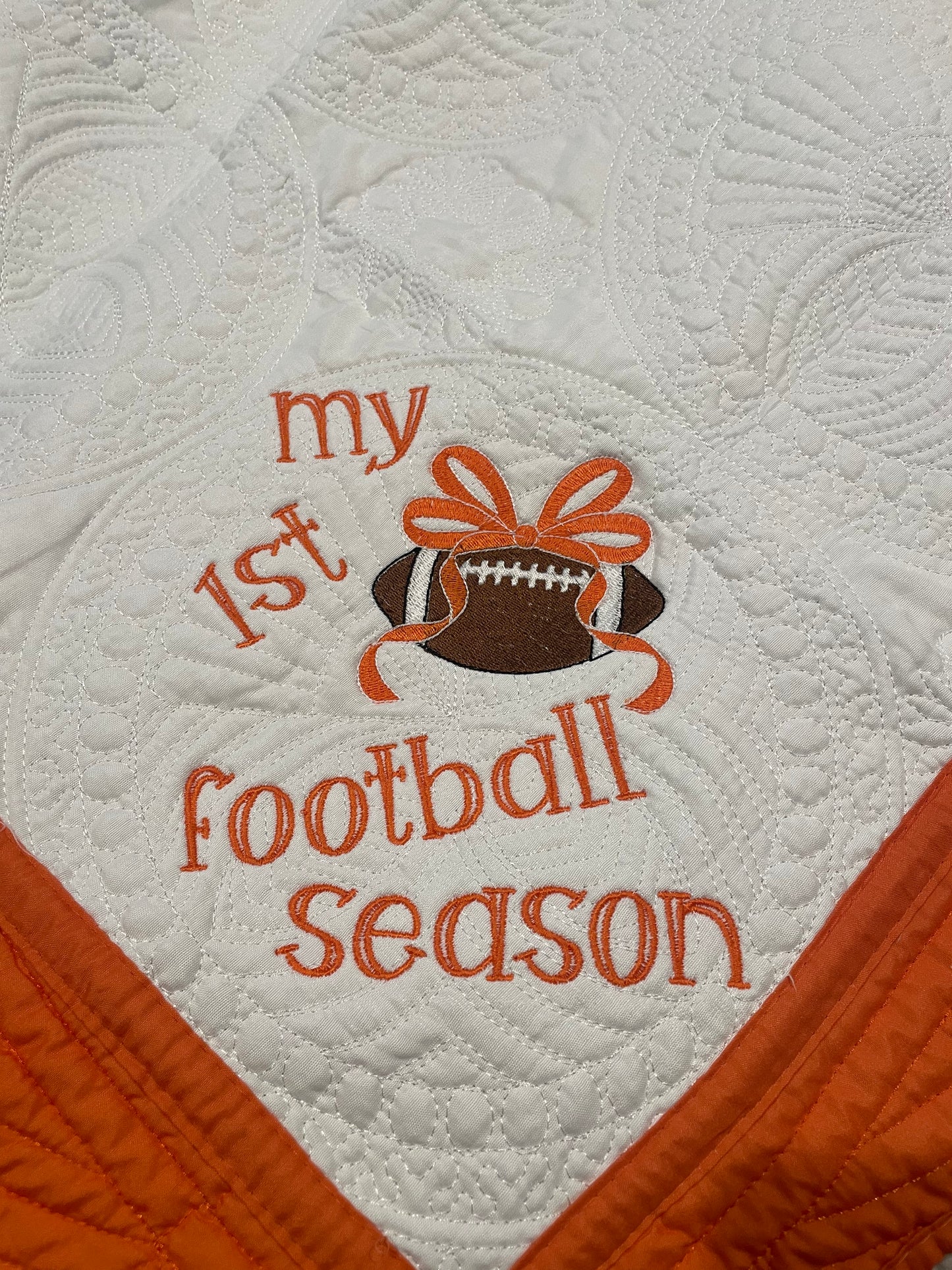 1st Football Season (Orange) Baby Quilt