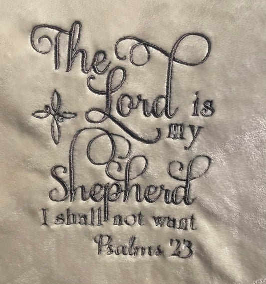 "Psalm 23" Cream Throw