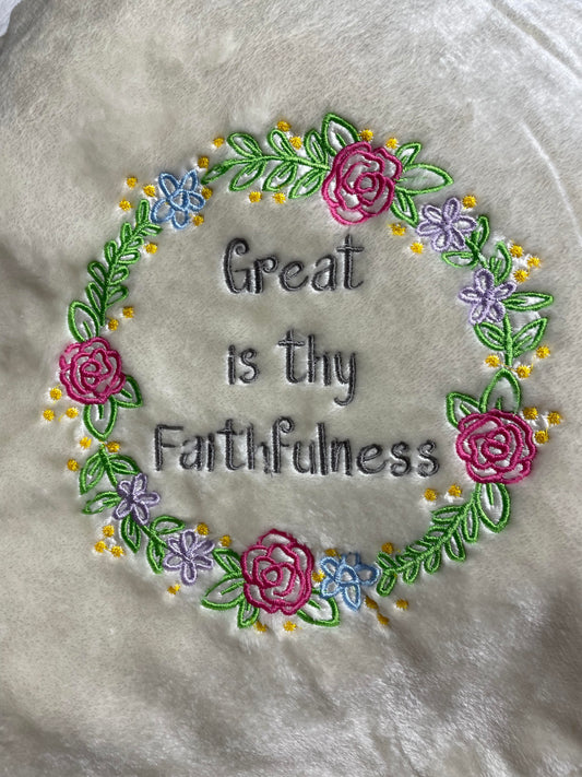 "Great is Thy Faithfulness" Cream Throw